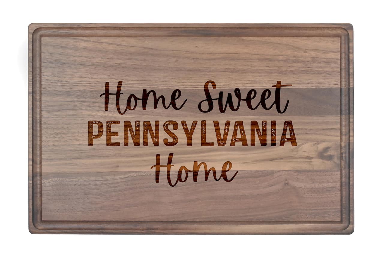 Home Sweet State Home 17" x 11" Walnut Cutting Board